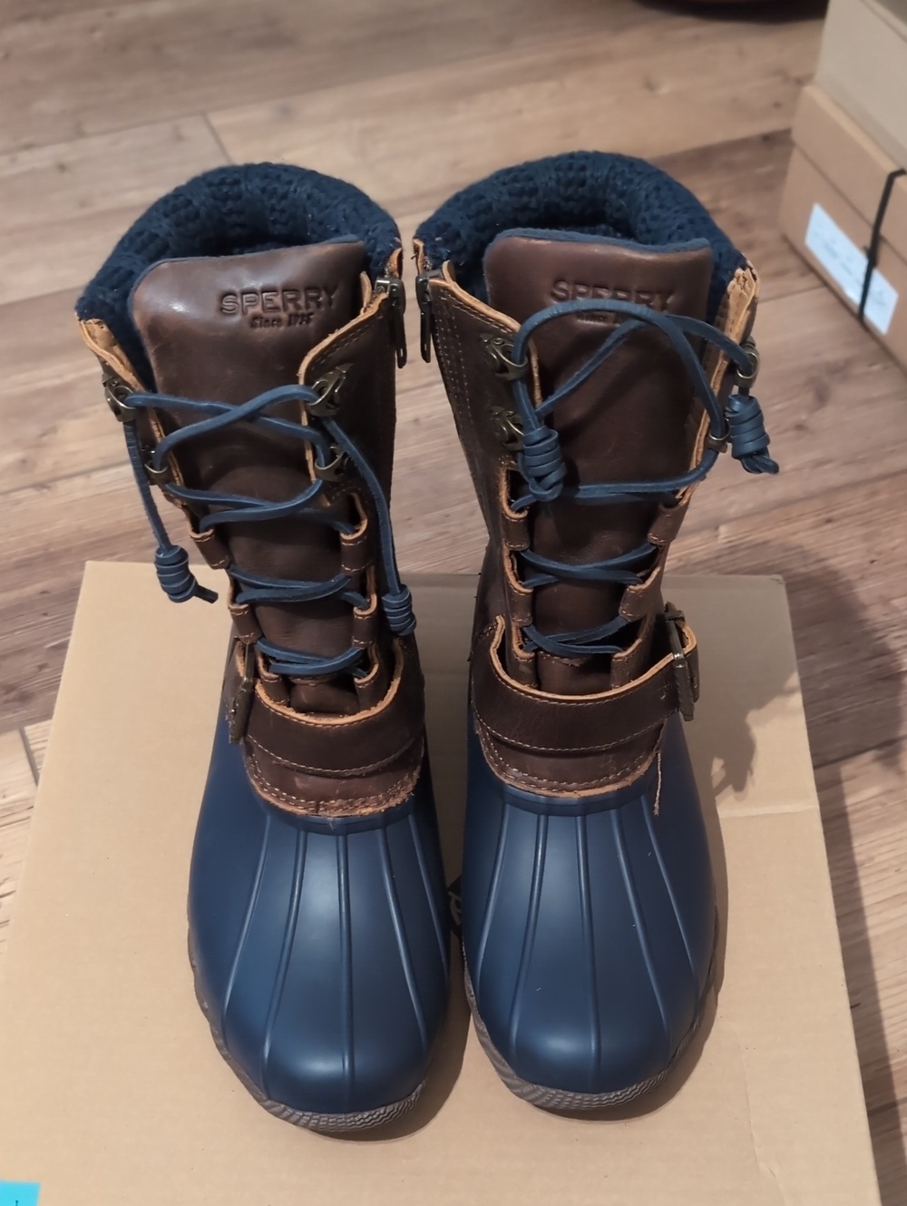 Women's Sperry Brown Leather Lace-Up Boots - Picture 2 of 4